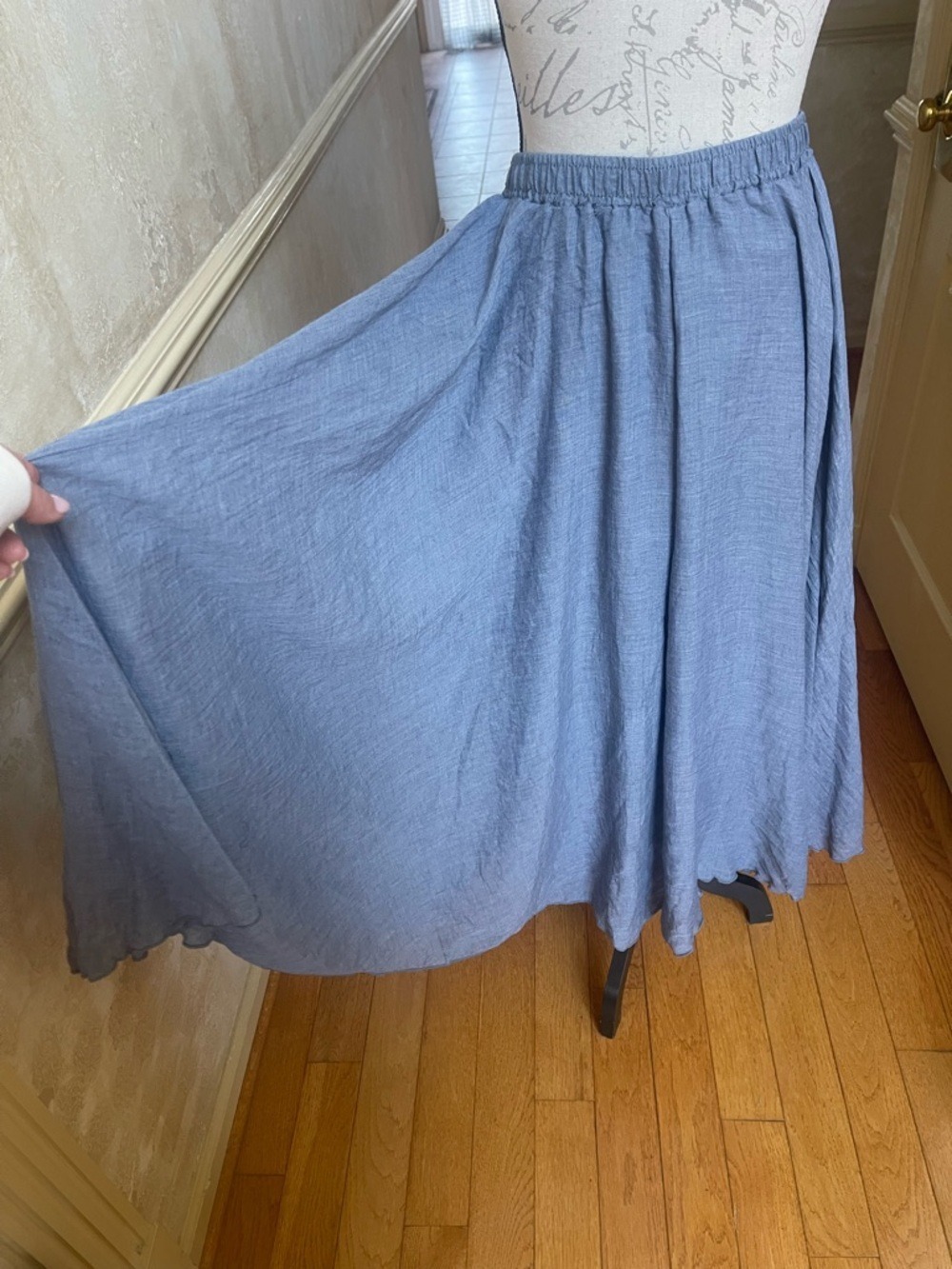 Max Studio London Blue Maxi Skirt M NWT Coastal Grandmother Boho Airy Flowy - Picture 5 of 12